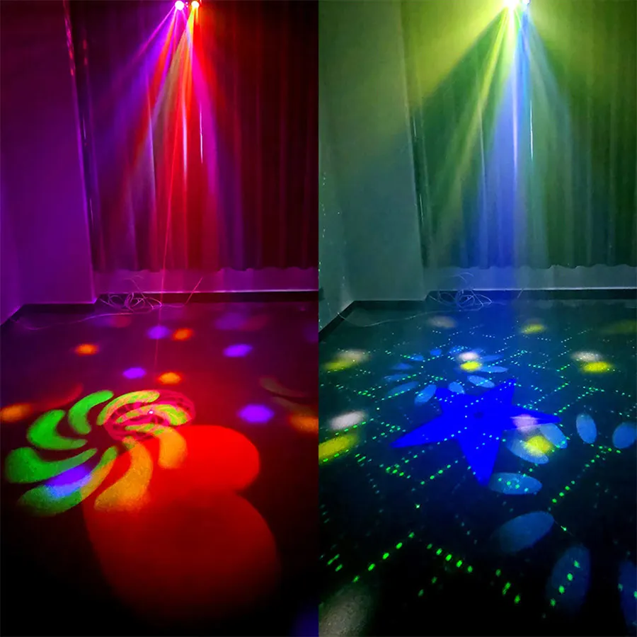 3IN1 Rechargeable DJ Disco Party Light RGB LED Beam R&G Laser 64 Patterns Party Dance Bar Christmas Decoration Stage Lamp R18D3