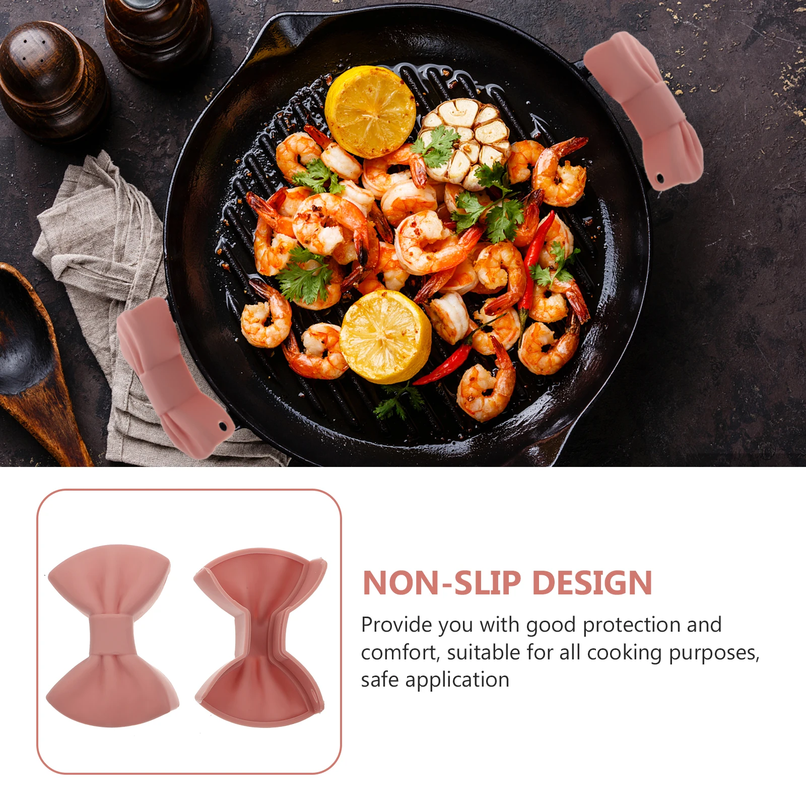 

4pcs Bowknot Insulation Clips Cute Silicone Pot Handle Holders Heat Resisting Kitchen Accessories Hot Pans Easy Clean