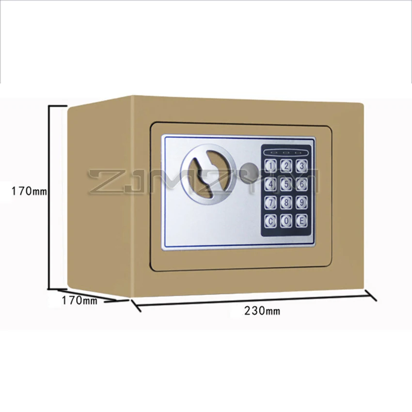 Digital Safe Box Small Household Mini Steel Safes Money Bank Safety Security Box Keep Cash Jewelry Or Document With Key