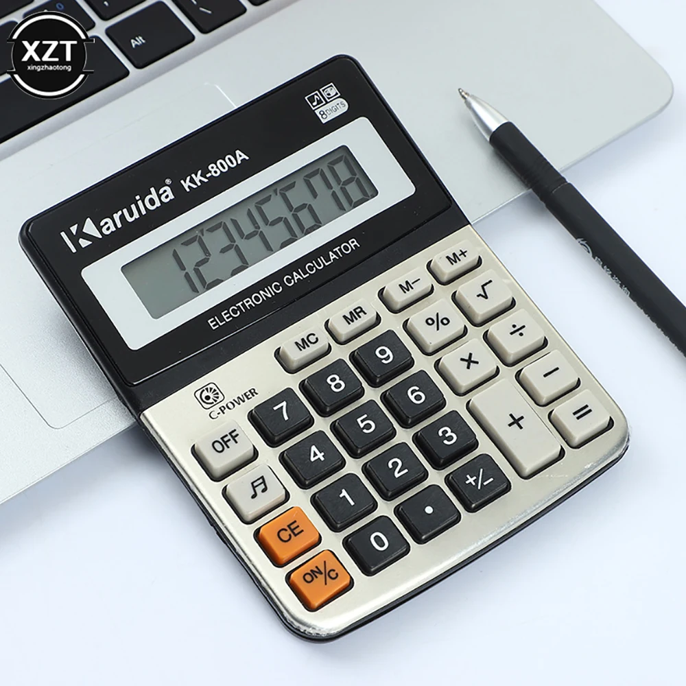 8 Digits Electronic Calculator KK-800A Metal Desktop Calculator Supply Calculator for Home Office School Financial Accounting To