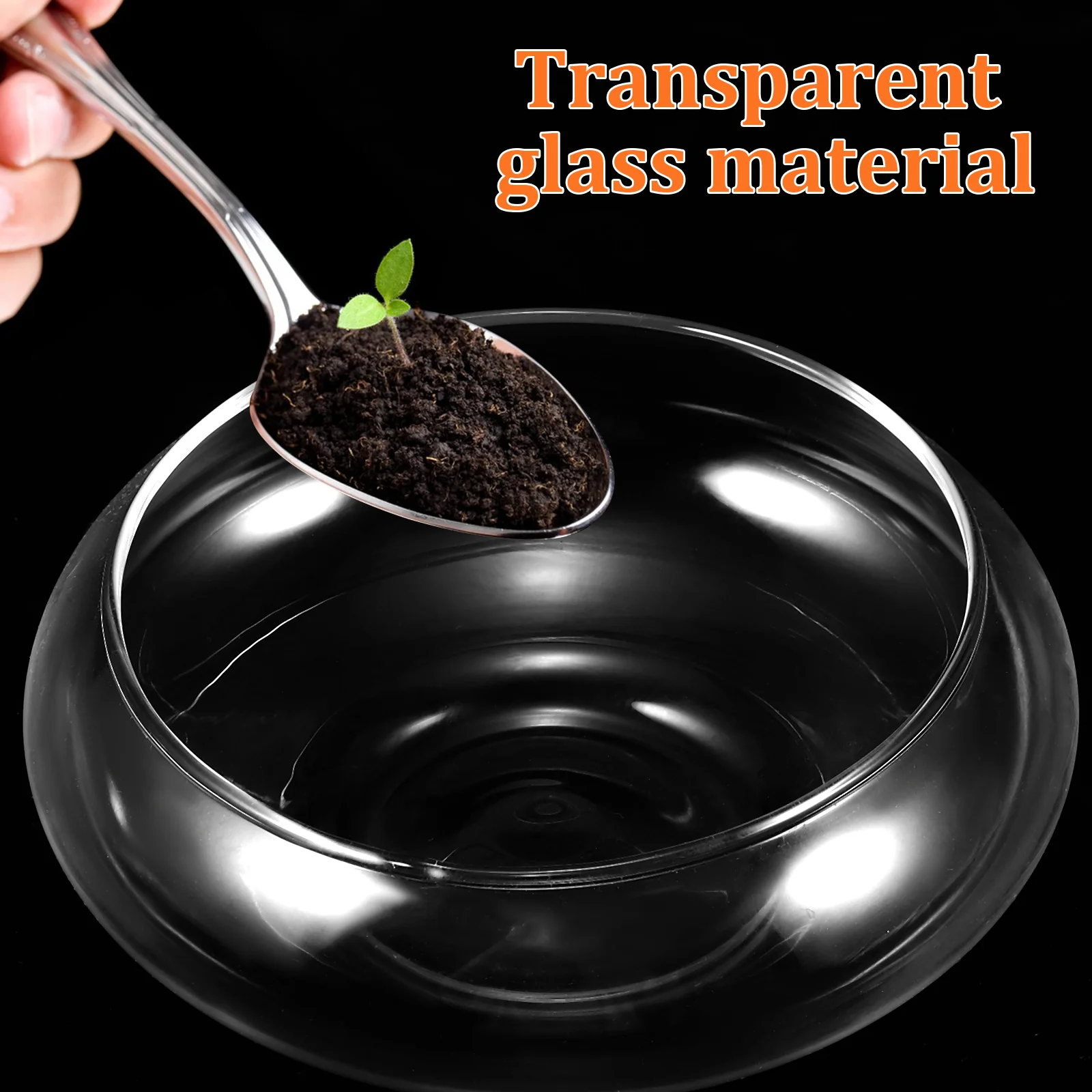 

2Pcs Glass Fish Bowls Clear Glass Vase Bowls Plant Pots Round Water Fish Tank Decorative Table Centerpiece Goldfish Bowl