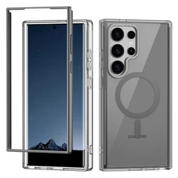 For Magsafe Protector Shockproof Phone Case For Samsung Galaxy S25 S24 Ultra Plus Magnetic Wireless Charge Transparent Cover