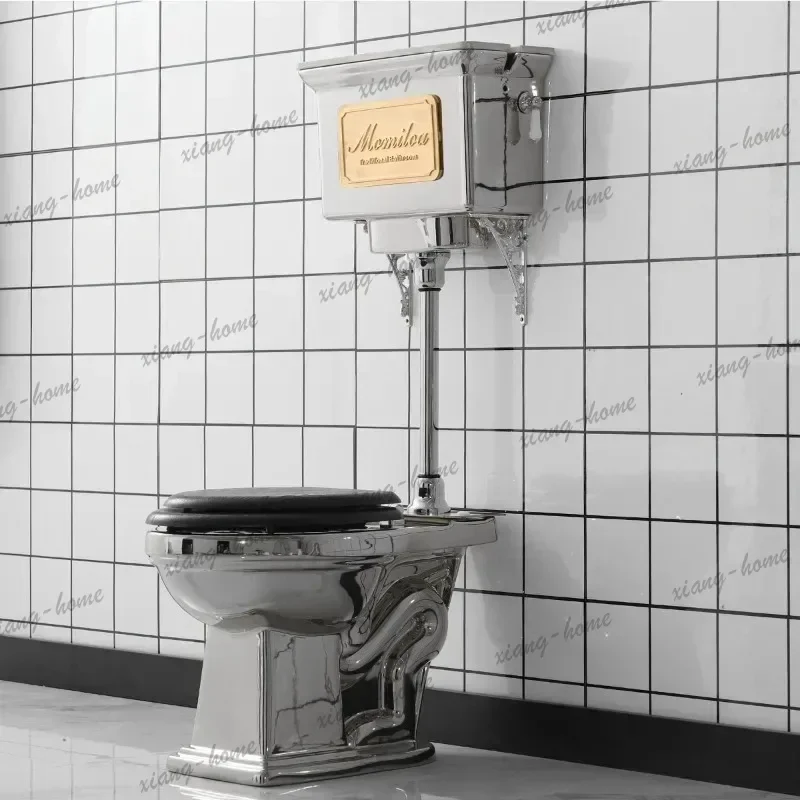 Meijing industrial style retro metal toilet old-fashioned high-water drawstring wall-mounted tank toilet