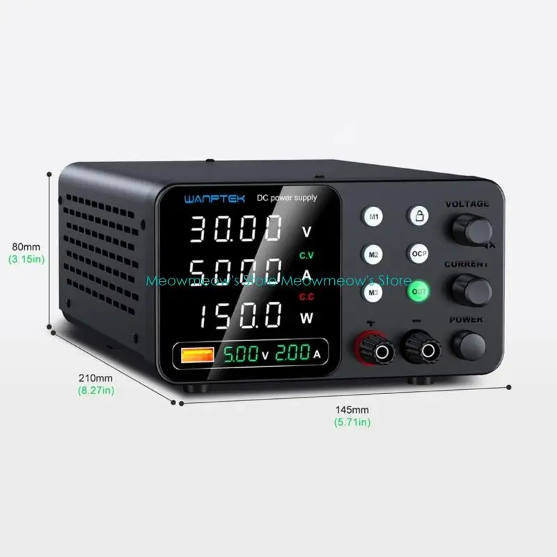 다양한 전기 테스트 요구에 맞는 0~30/60/120V의 넓은 입력 전압 범위와 US 플러그를 갖춘 W91A 전원 공급 장치