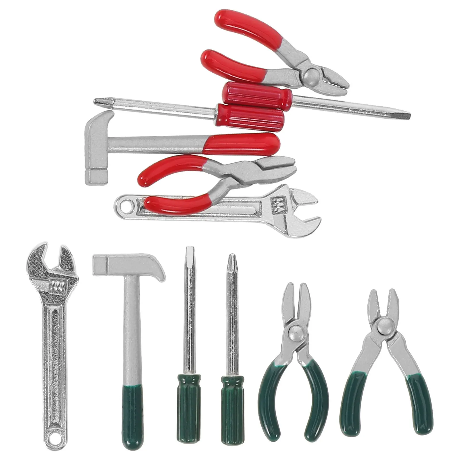 6Pcs Miniature Home Repair Tools Metal Alloy Precision Mini Yard Set for Dollhouse Landscaping Creative Pretend Play Accessories