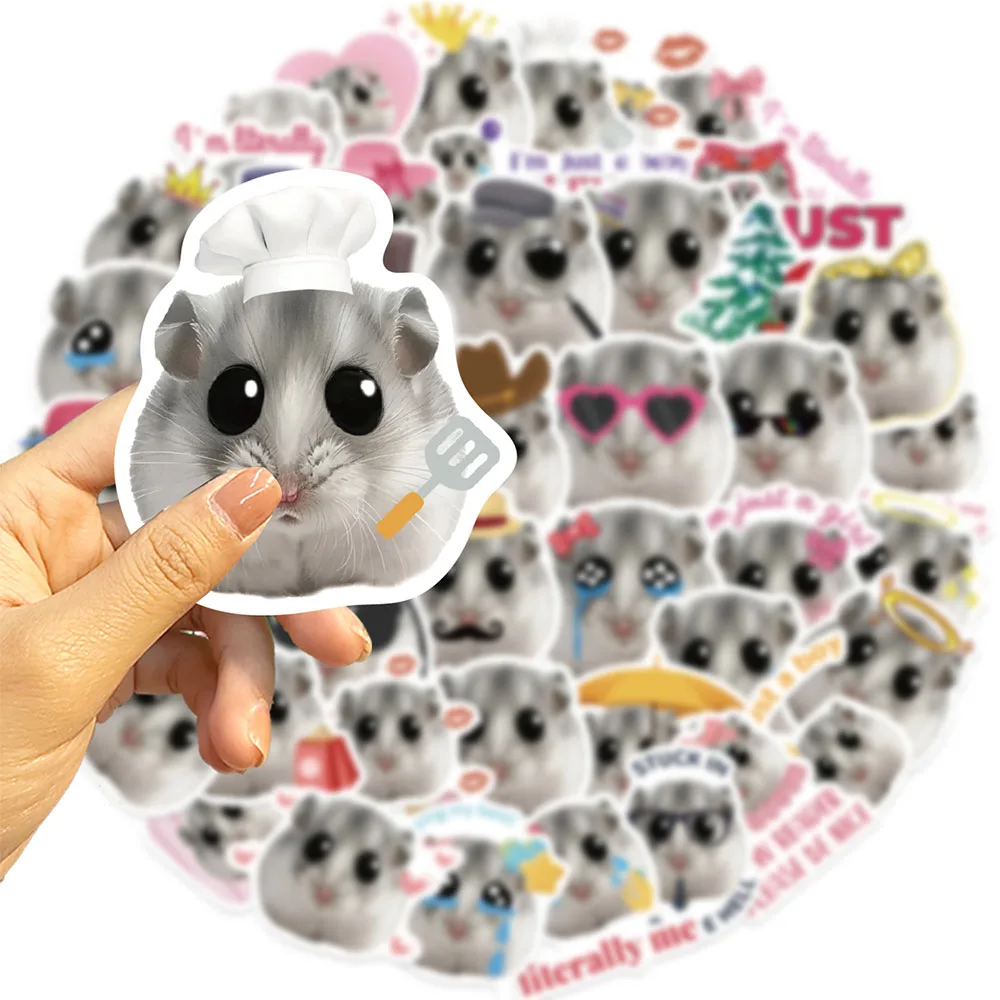 10/30/50pcs Cute Hamster Meme Stickers Funny Animal Cartoon Decals Decoration DIY Decoration Phone Fridge Bike Kids Toys Gifts