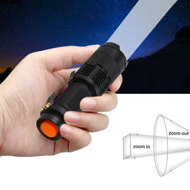 Mini LED Flashlight Tactical Torch Lamp Portable Torch Flash light Adjustable Focus Zoomable Flashlight for Gift Hiking