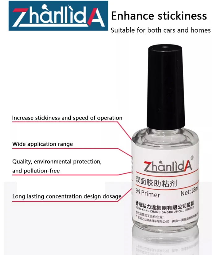 Zhnalida 3M Superior Double Sided Glue Tackifier 18ml Double Sided Adhesive Primer for Vehicle Double Sided Adhesive Treatment