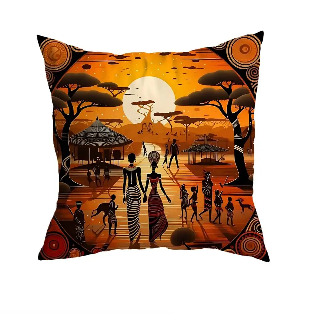 African Tribal Style pillowcase casual style decoration, suitable for home decoration (excluding pillow core)