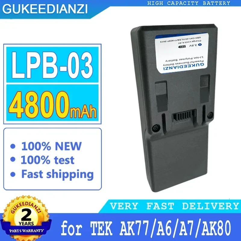 

GUKEEDIANZI Battery LPB-03 LPB03 for TEK AK77/A6/A7/AK80, Big Power Battery, 4800mAh