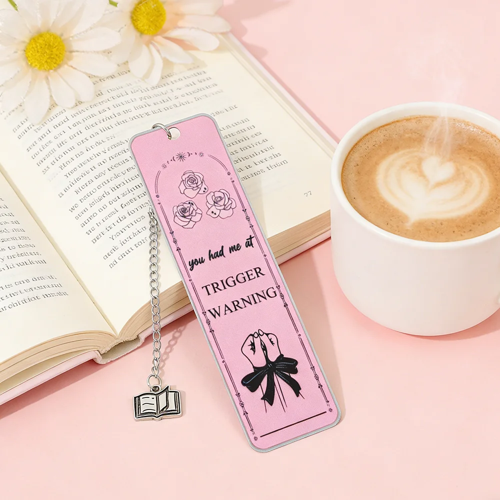 Dark Romance Metal Bookmark Spicy Book Lover Book Charm Pink Bookmark Valentine's Day Gift for Women School Supplies