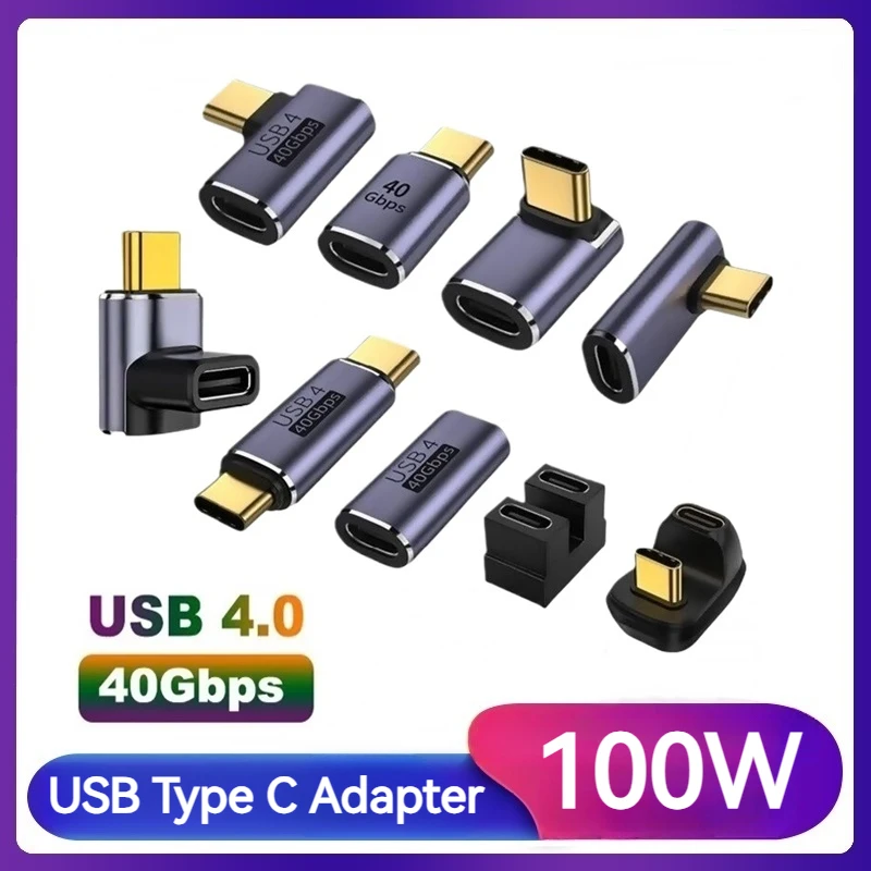 100W Metalowy adapter USB 4.0 typu C OTG 40 Gb/s Szybki transfer danych Tablet USB-C Konwerter ładowania do telefonu Macbook Air Pro Laptop