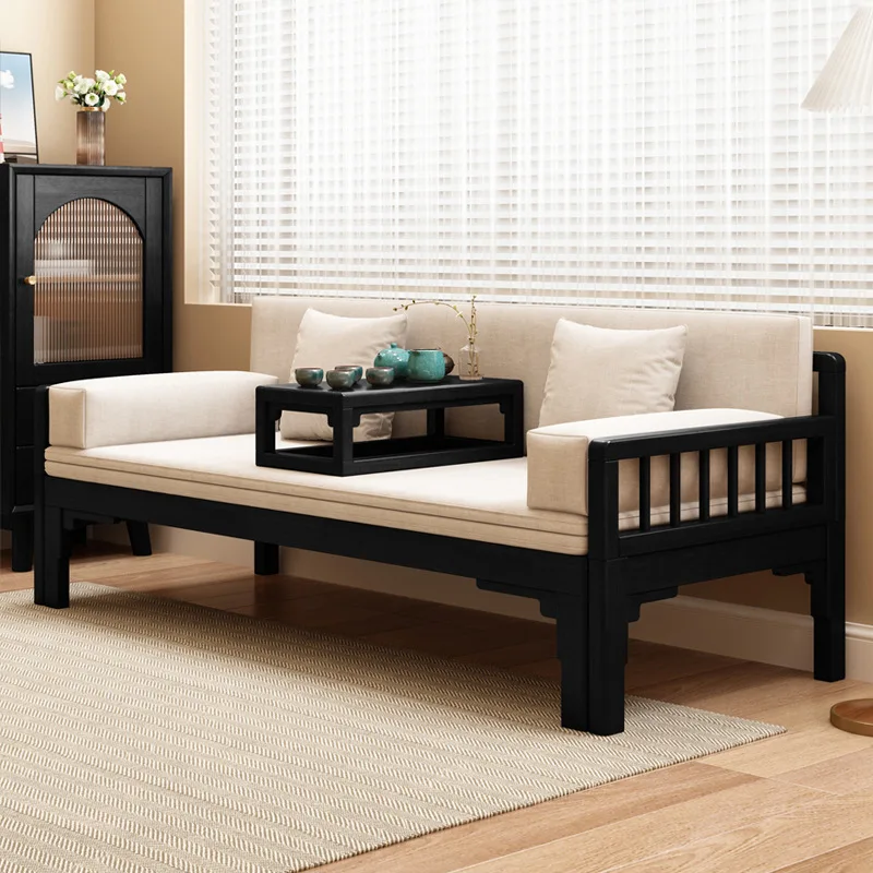 style small apartment modern simple household push-pull solid wood sofa furniture living room flat