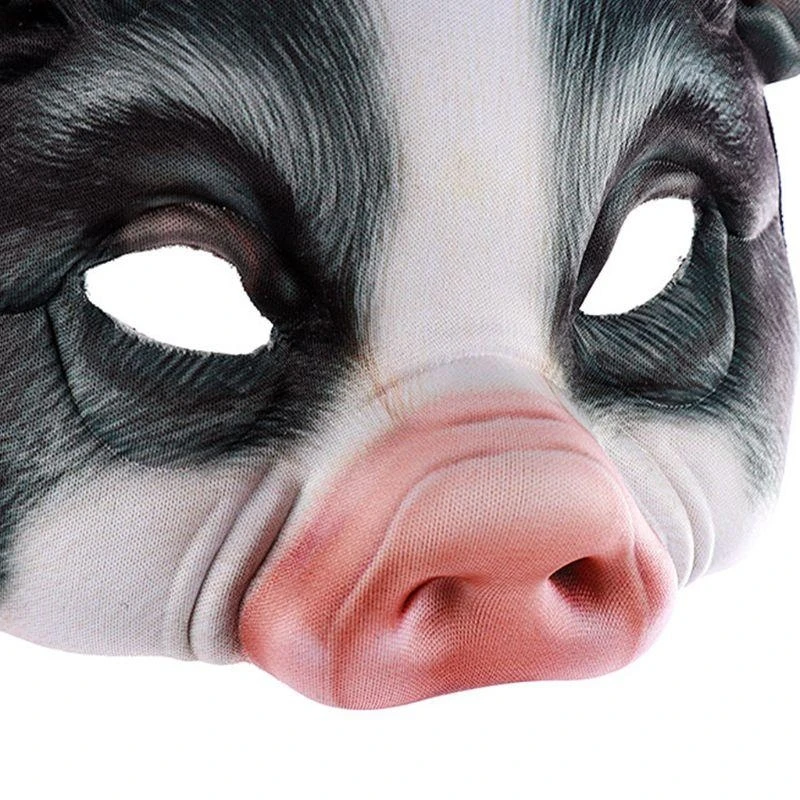Y5GC Halloween unisex Pig Animal Half Face Eye Mask Festival Masquerade Party Fancy Cosplay Costume Dekoracja