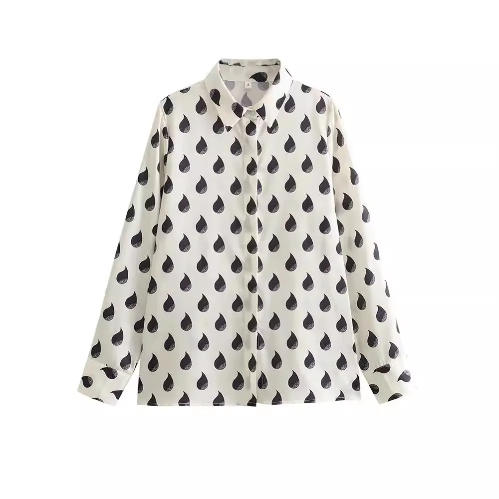 

Высококачественная модная повседневная универсальная популярная рубашка с длинными рукавами и принтом, винтажная свободная рубашка с лацканами и карманами