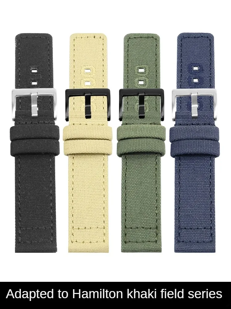 Canvas Strap Suitable for H-a-m-i-l-t-o-n Camry Field Series H70605731 H70605993 C-a-s-i-o 22