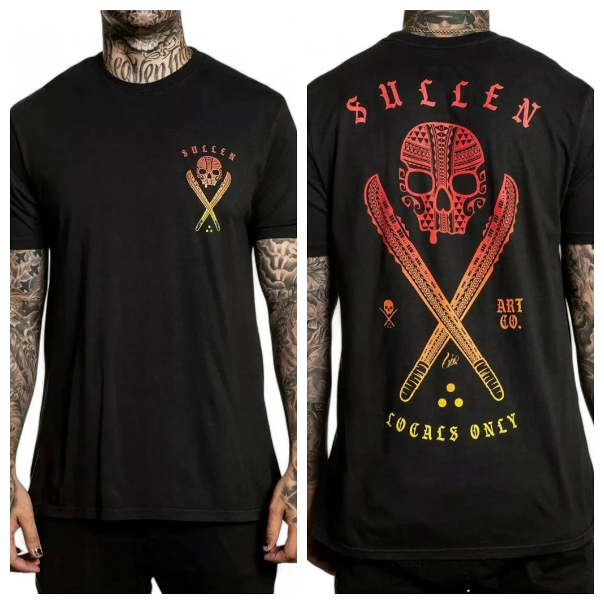 Nueva camiseta negra con insignia de Sullen Art Collective Locals Only Lio para hombre, estilo unisex de lujo de alta gama para hombres y mujeres