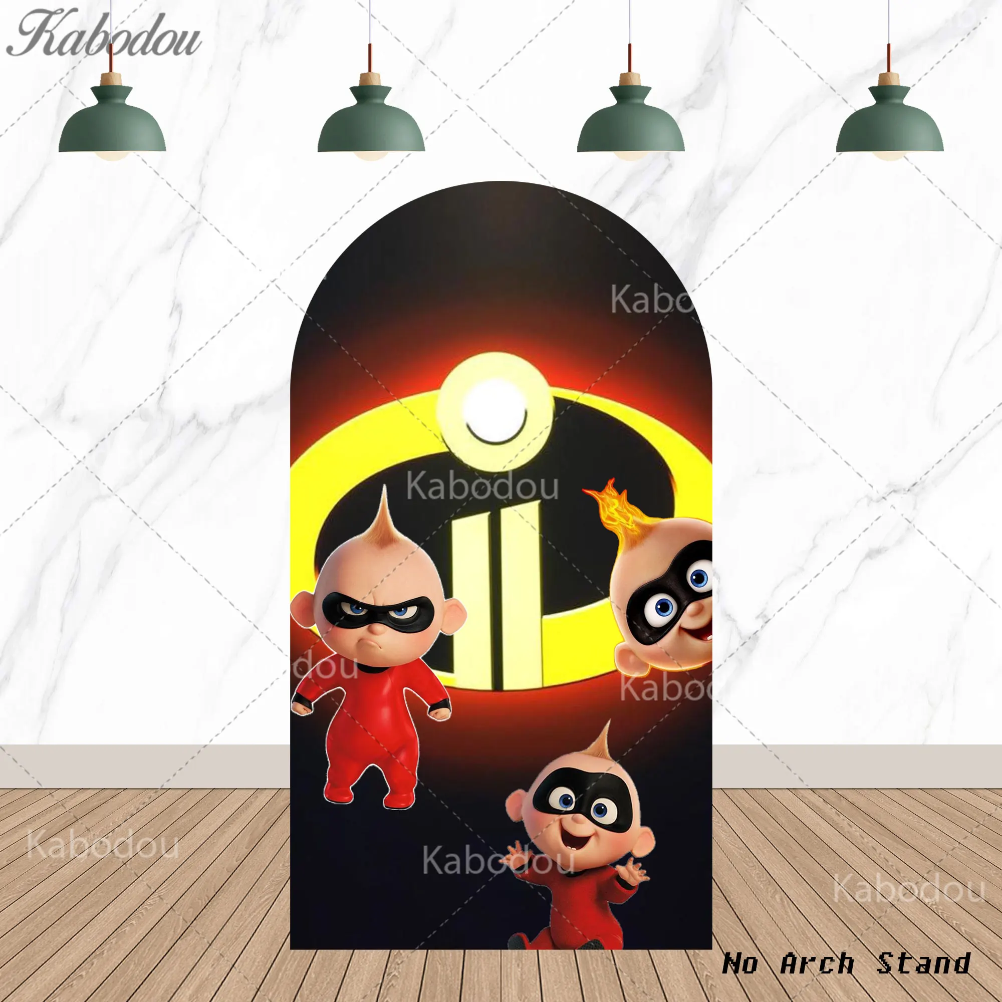 The Incredibles Theme Arch Background Kids Boys Happy First Birthday Party Red Decorations Banner Baby Shower Photography Props