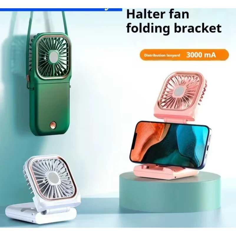 

2026 Summer New Folding Neck Fan Usb Charging Treasure Desktop Portable Mute Handheld Mini Fan Outdoor Practical Fan Gift