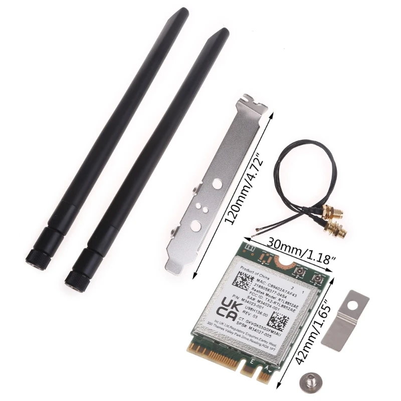 896F Realtek Module RTL8852AE Wi-Fi 6 Combo Card 802.11ax M.2 5G Wifi Wireless Wlan Card 5.2 for WIN 10 11