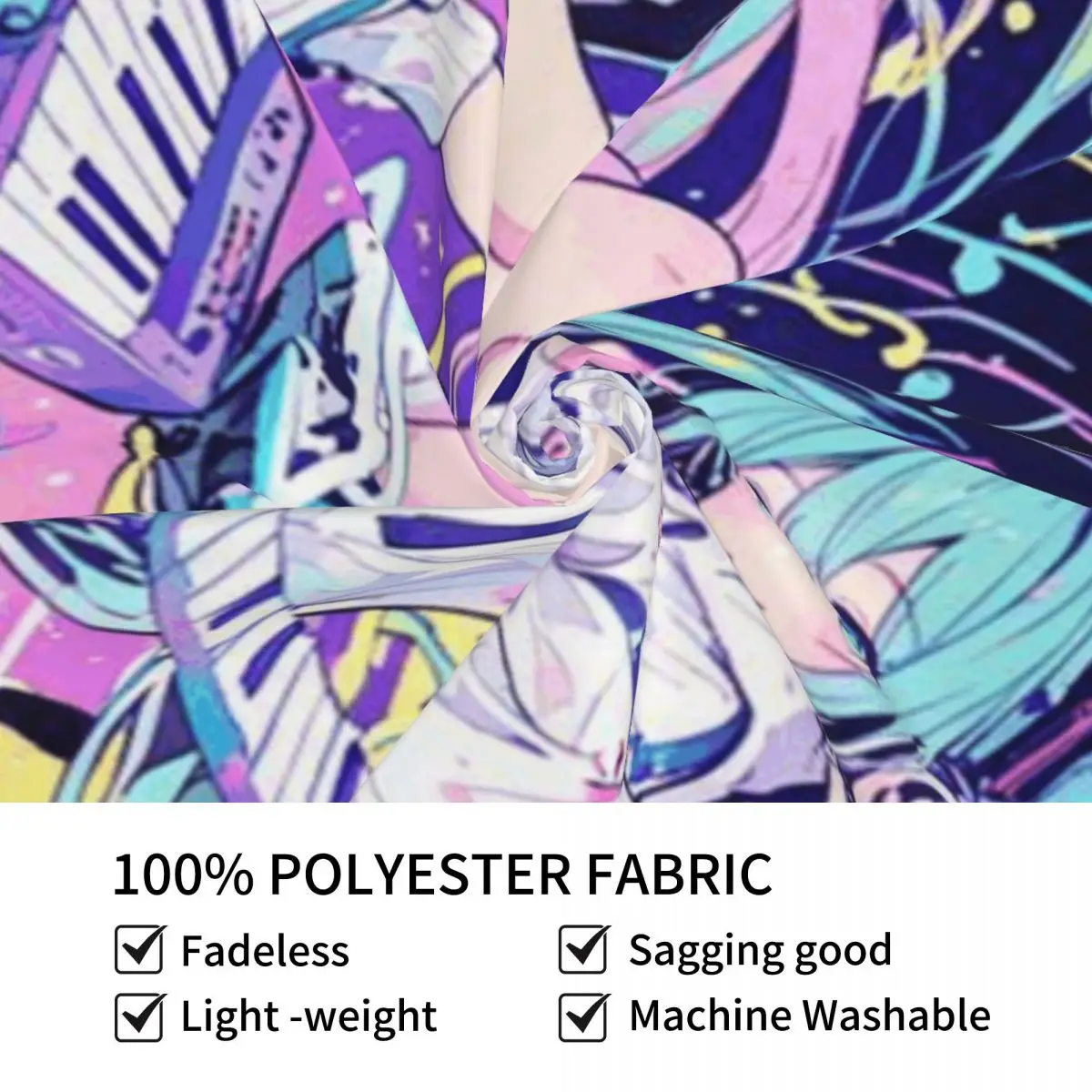 Hatsune Miku tapiz Hippie poliéster decoración colgante de pared para dormitorio cortina brujería manta de pared