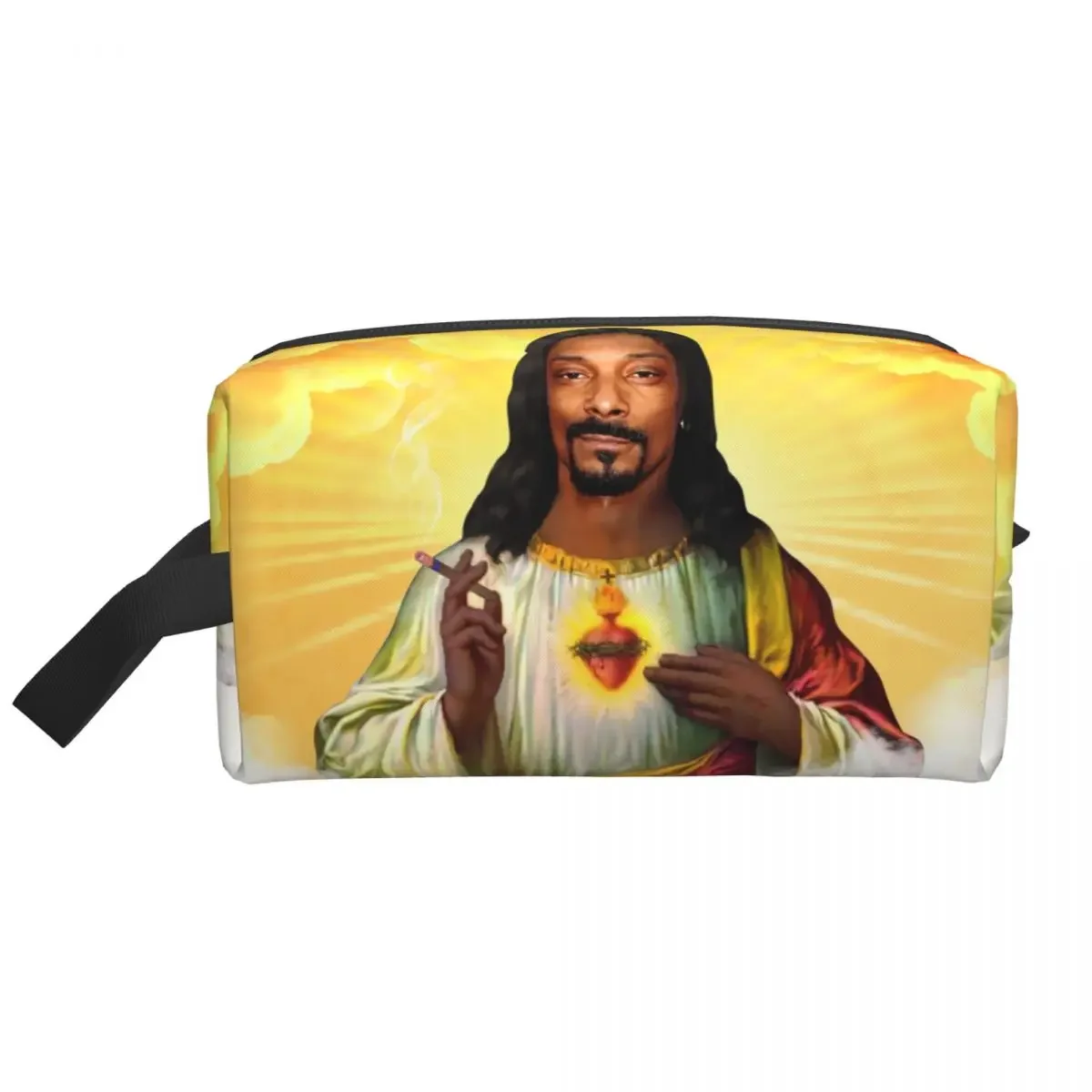 

Custom Saint Jesus Snoop Dogg Music Rapper Travel Cosmetic Bag Women Toiletry Makeup Organizer Ladies Beauty Storage Dopp Kit