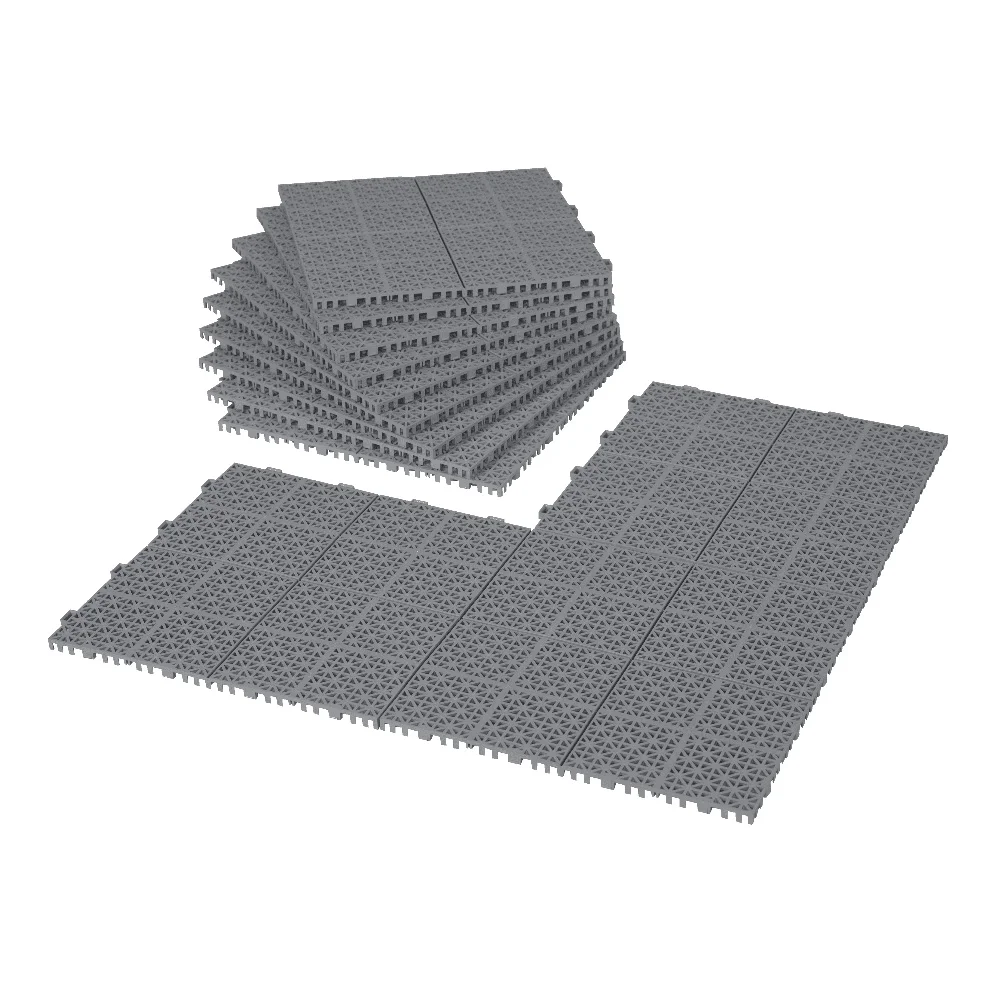 พลาสติก Interlocking กระเบื้องกันน้ํากลางแจ้ง Anti-SLIP Patio พื้นระเบียงฝักบัว 12 แพ็คทนทานติดตั้งง่าย