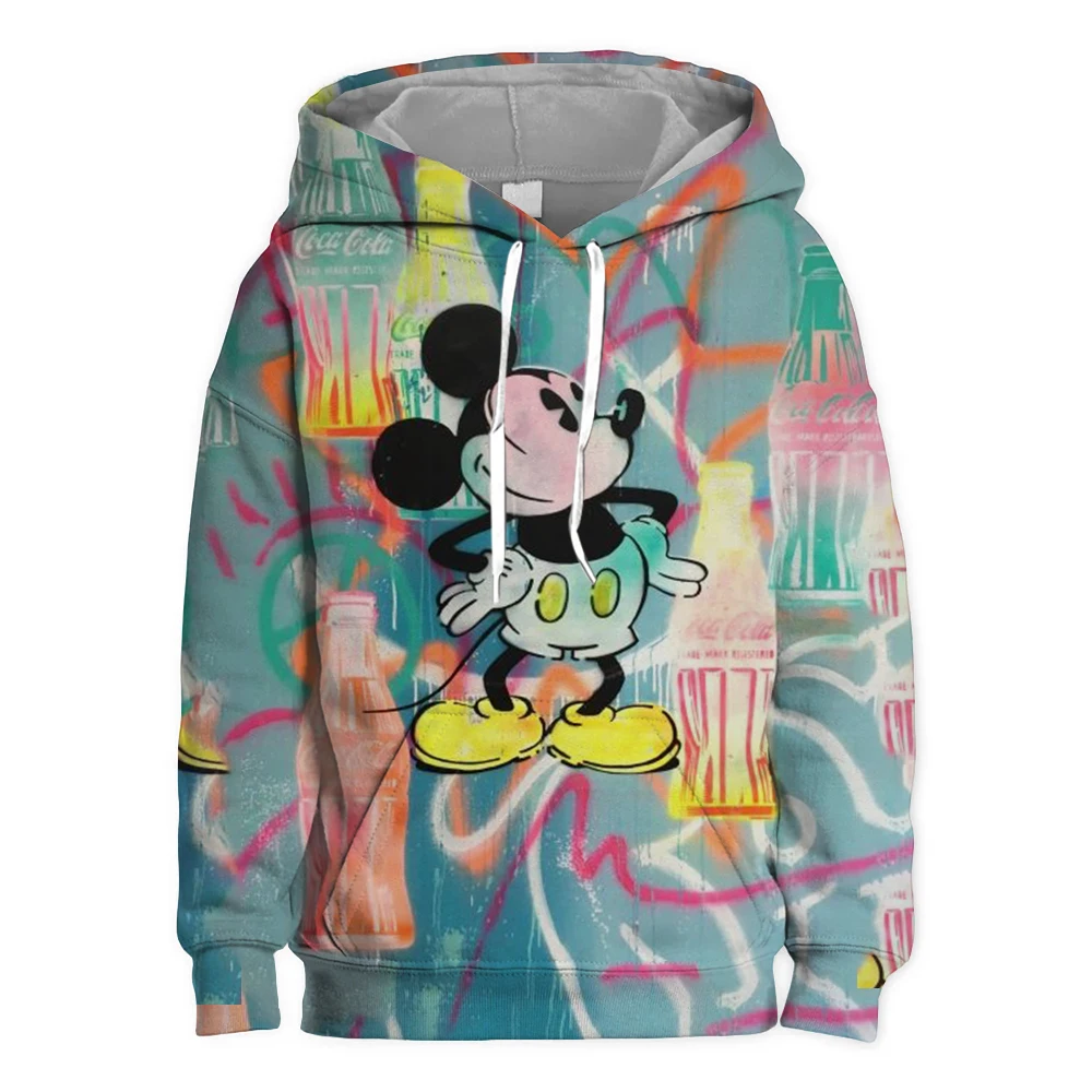 Baby Sweatshirts Cartoon Hoodies Spring Boys Girls Long Sleeve Minnie Mickey Pullovers Disney Casual Hooded Tops Kids Clothes