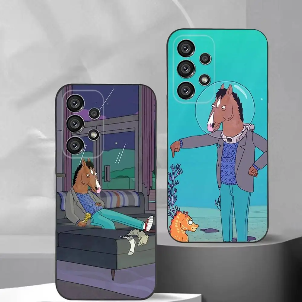 

B-Bojack funny H-Horseman Phone Case For Samsung S25,S24,S21,S22,S23,S30,Ultra,S20,Plus,Fe,Lite,Note,10,9,5G Black Cover