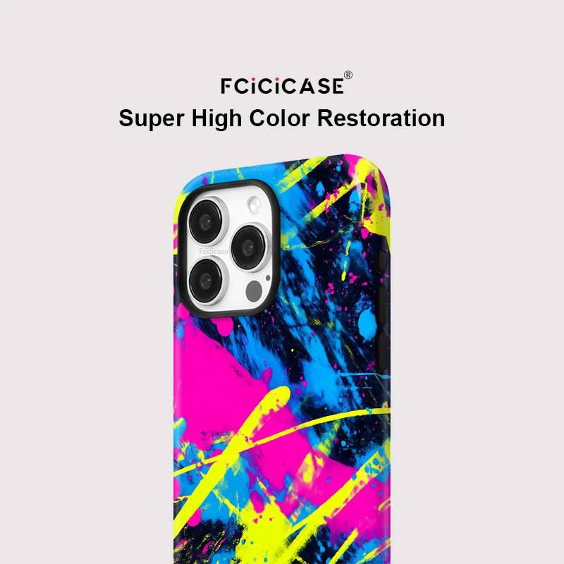 Fcicicase آيفون 16 برو ماكس الملونة الفن اللوحة جراب هاتف ل Magsafe ماتي غطاء آيفون 15 برو ماكس 14 زائد 13 12 11 #4