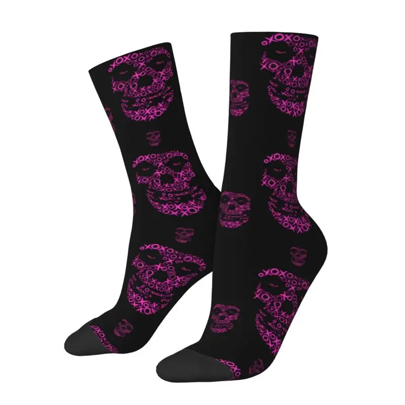 Custom Kawaii Rock Punk Band Misfits Skull Face Pattern Socks Women Men Warm 3D Printing Heavy Metal Football Sports Socks