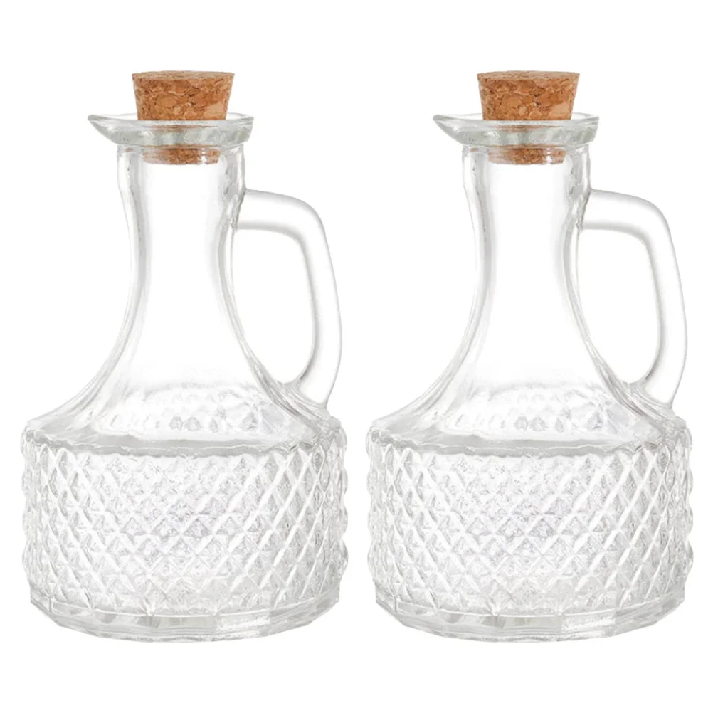 

2 Pcs Bacon Grease Container Glass Oil Bottle Olive Syrup Holder Soy Sauce Dispenser