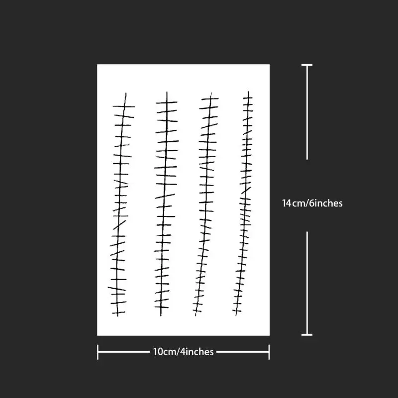 Waterproof Semi Permanent Scar Temporary Tattoo 1 Sheet Realistic Skin-Safe Sticker for Halloween Horror Costume Makeup