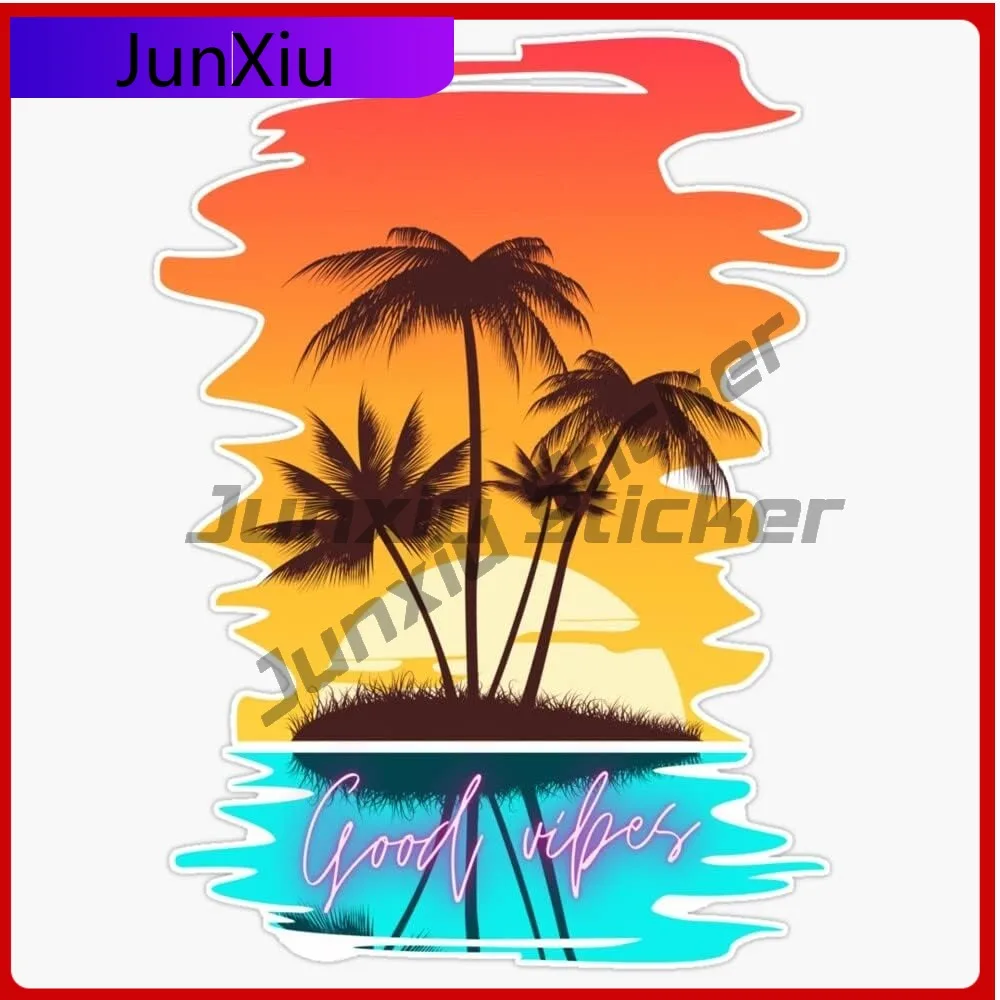 

Good Vibes palm Funny Best Gift Scratch Resistant Classic Window Decal Accessory Waterproof Vinyl Car Laptop Bumper Auto