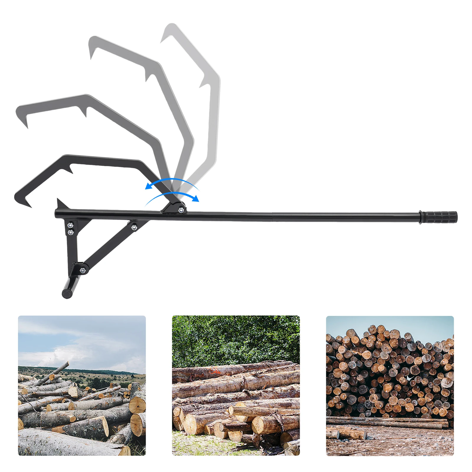 Holzheber 51 Zoll, rostbeständig, verstellbarer Holzroller mit Haken, mühelose Reinigung, Holzhebewerkzeuge zum Anheben von Holz – Detail 9
