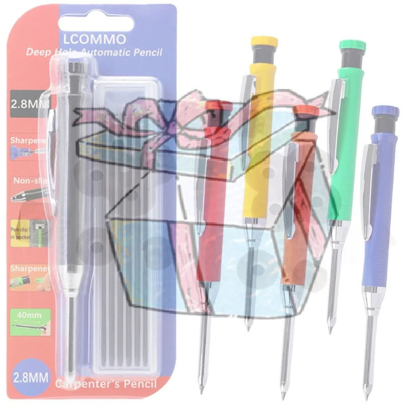 【CCA】Woodworking Pencil Card Set,2.8mm Deep Hole Woodworking Marking Pencil Architects Drawing Tool,For Carpenters Engineering