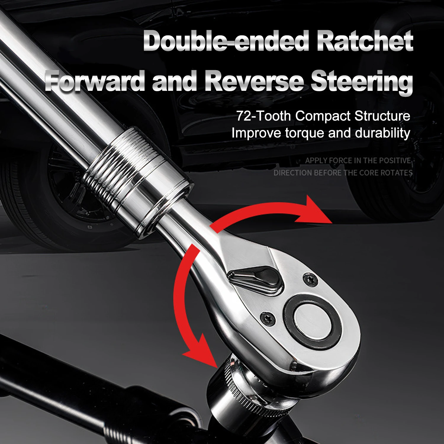 72 Teeth 1/4' 3/8' 1/2' Adjustable Extension Ratchet Handle Wrench Long Rotating Telescopic Socket Ratchet Wrench Spanner