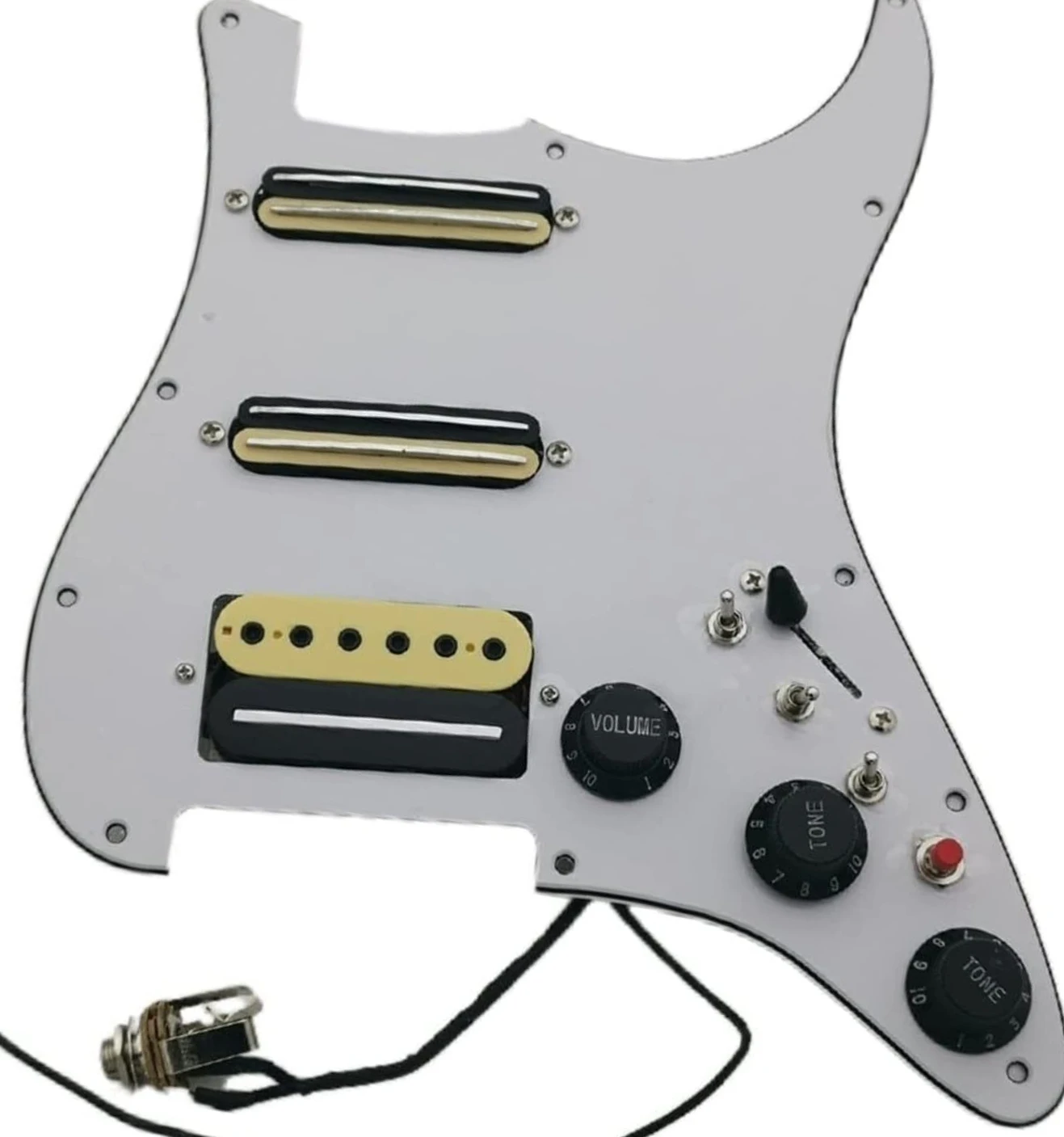 Prewired Loaded Pickguard with SSH Zebra Mini Pickups for FD Strt Guitar