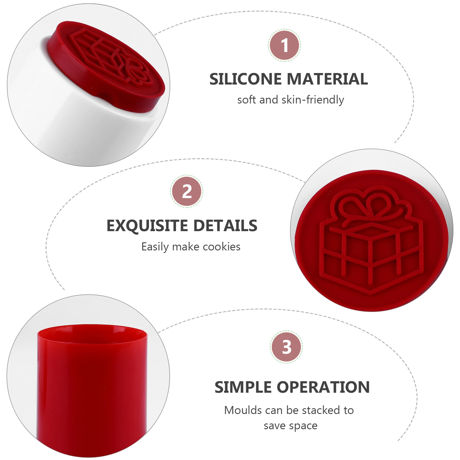 

6 шт. силиконовые штампы для рождественского печенья, милые рождественские формы для печенья для праздничной выпечки, забавный уникальный дизайн, легко чистящийся инструмент для выпечки