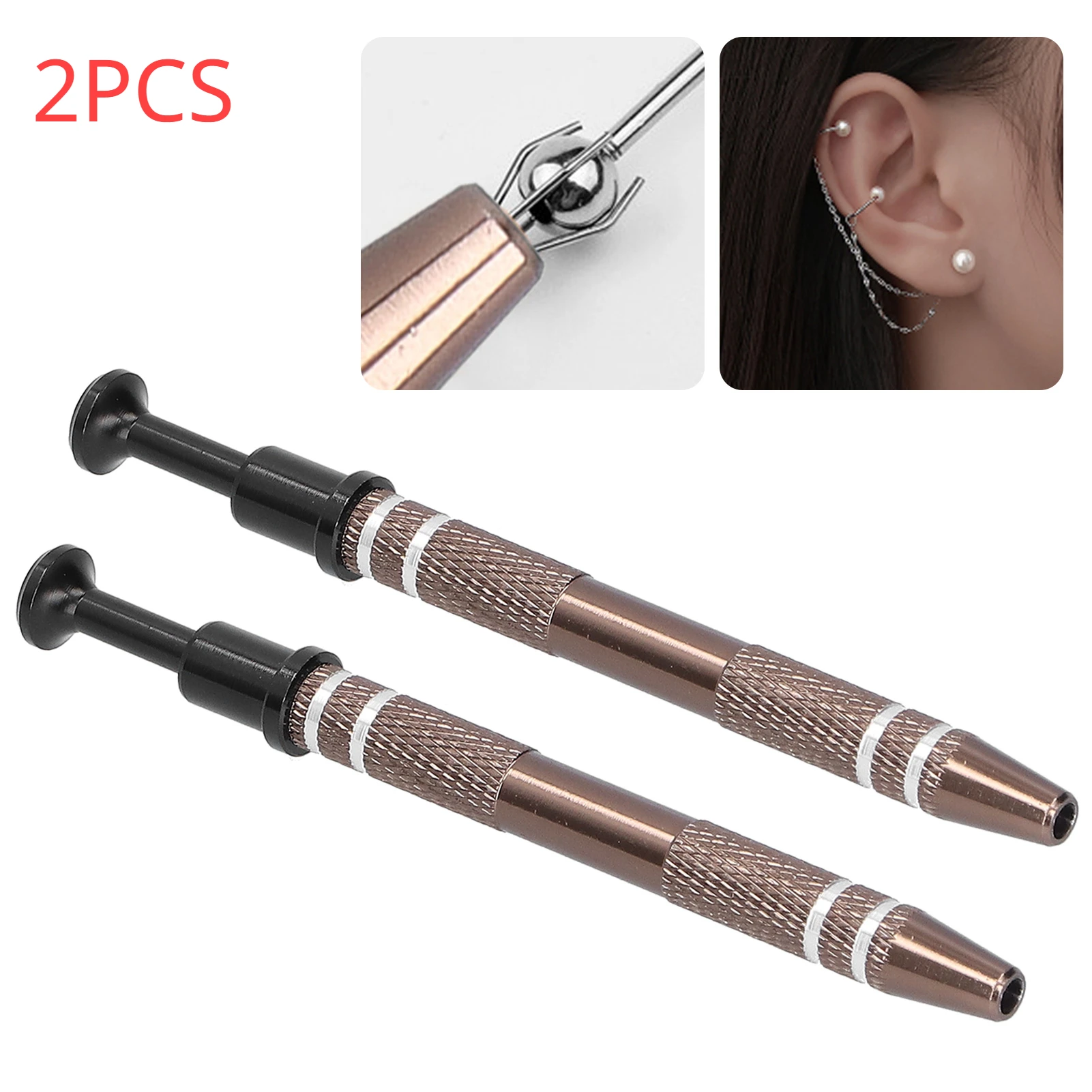 Tattoo Accesories Knurled Handle Portable Body Piercing Accessorie Alloy 4 Prongs Bead Holder Jewelry Bead Grasping Pick Up Tool