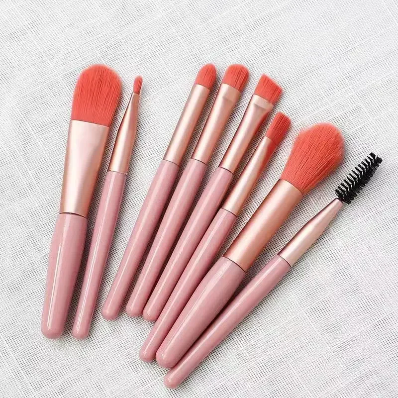 8Pcs Mini Travel Portable Soft Makeup Brushes Set Eye Shadow Foundation Powder Eyelash Lip Concealer Blush Make Up Brush Set