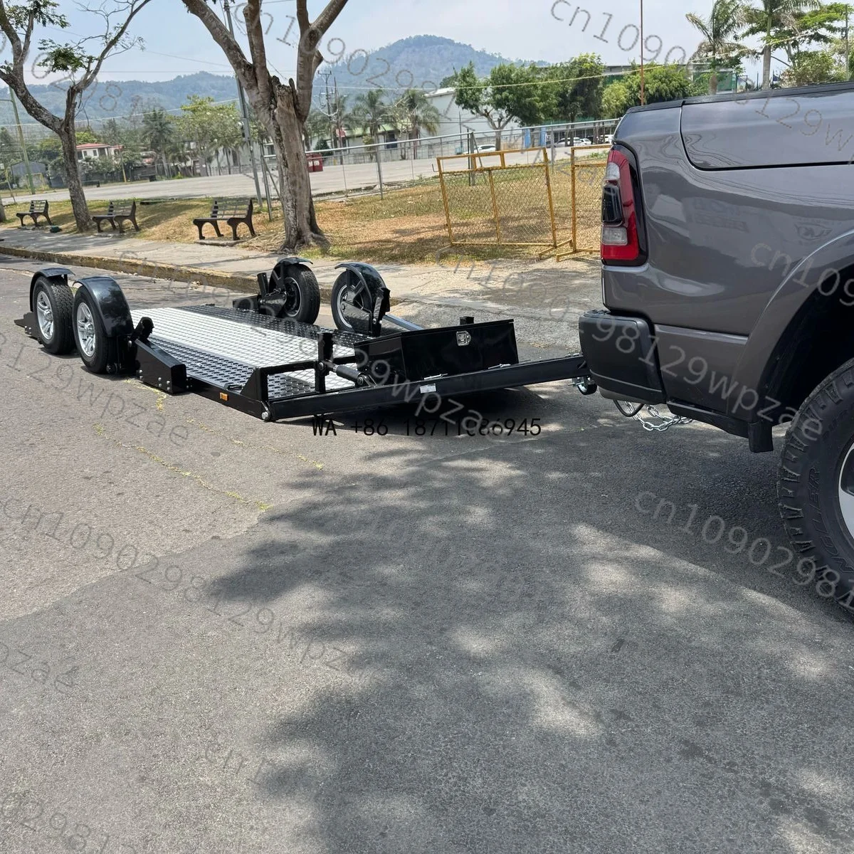 Drop Down Flat Car Trailer for Sale 2.5 Ton Galvanized Race Car Trailer