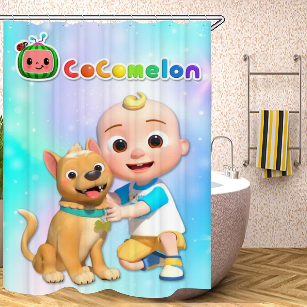 C-Coco Mellon Bathroom Shower Curtain Waterproof Fabric Bathroom Curtains Folding Partition Bath Accessories Bedrooms Things the