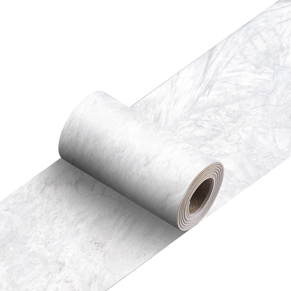 Marble Effect Self-Stick Wainscoting Strip for Walls 10 cm Wide 240 cm Long PVC Waterproof Removable Interior Trim