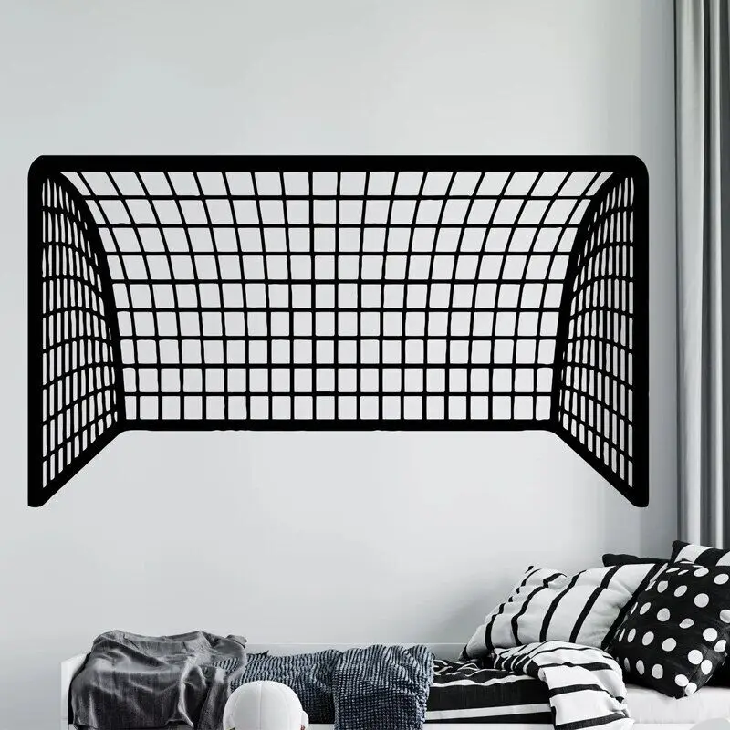Calcomanía de pared de portero de fútbol, arte de vinilo, decoración del hogar, habitación de niños, decoración de guardería, pegatina de portería de fútbol deportiva, Mural extraíble 3N06
