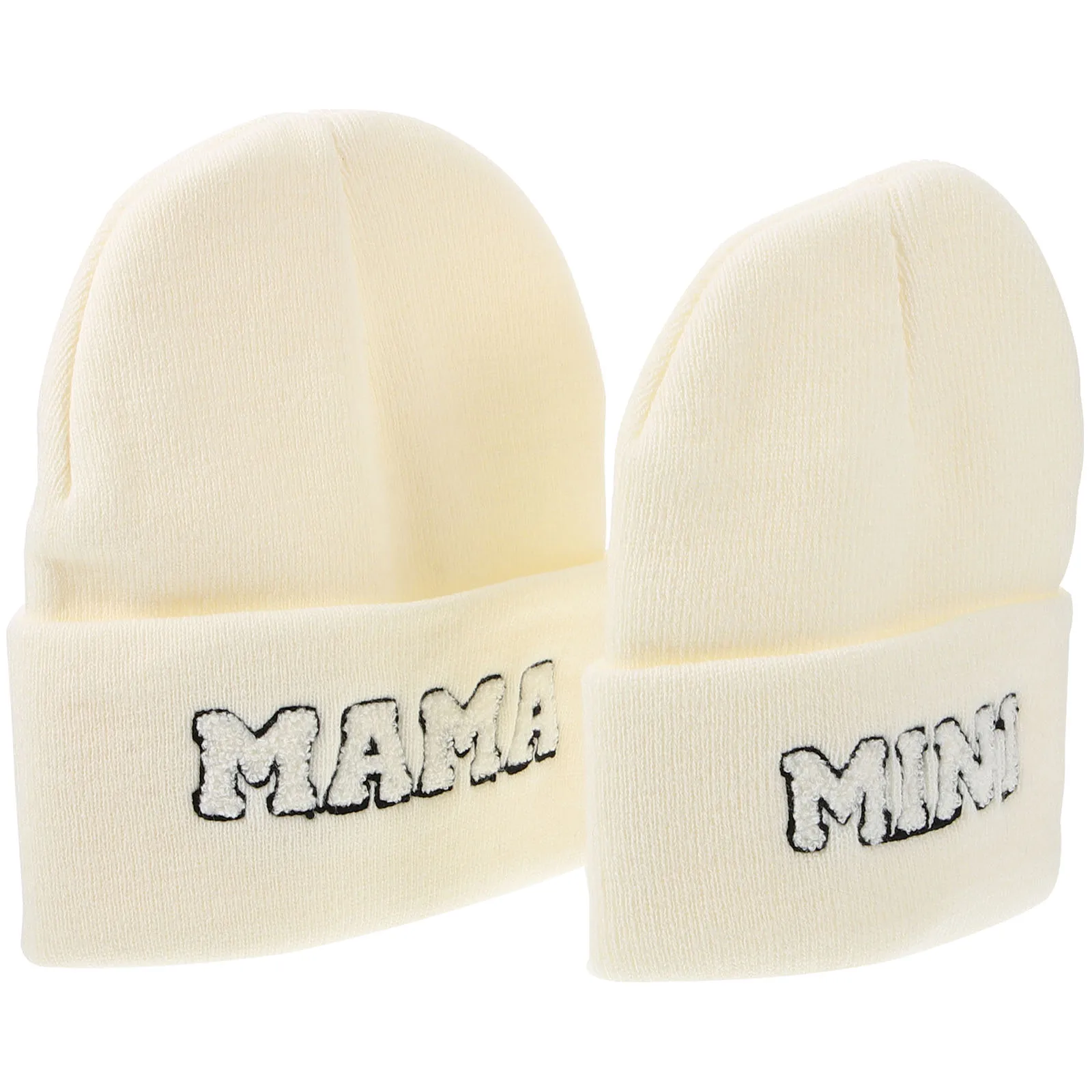 

2 pcs Letter Knitted Winter Warm Hat For Women Kids Cozy Comfortable Outdoor Soft Skin-Friendly Knit Beanie Warm Winter Headwear