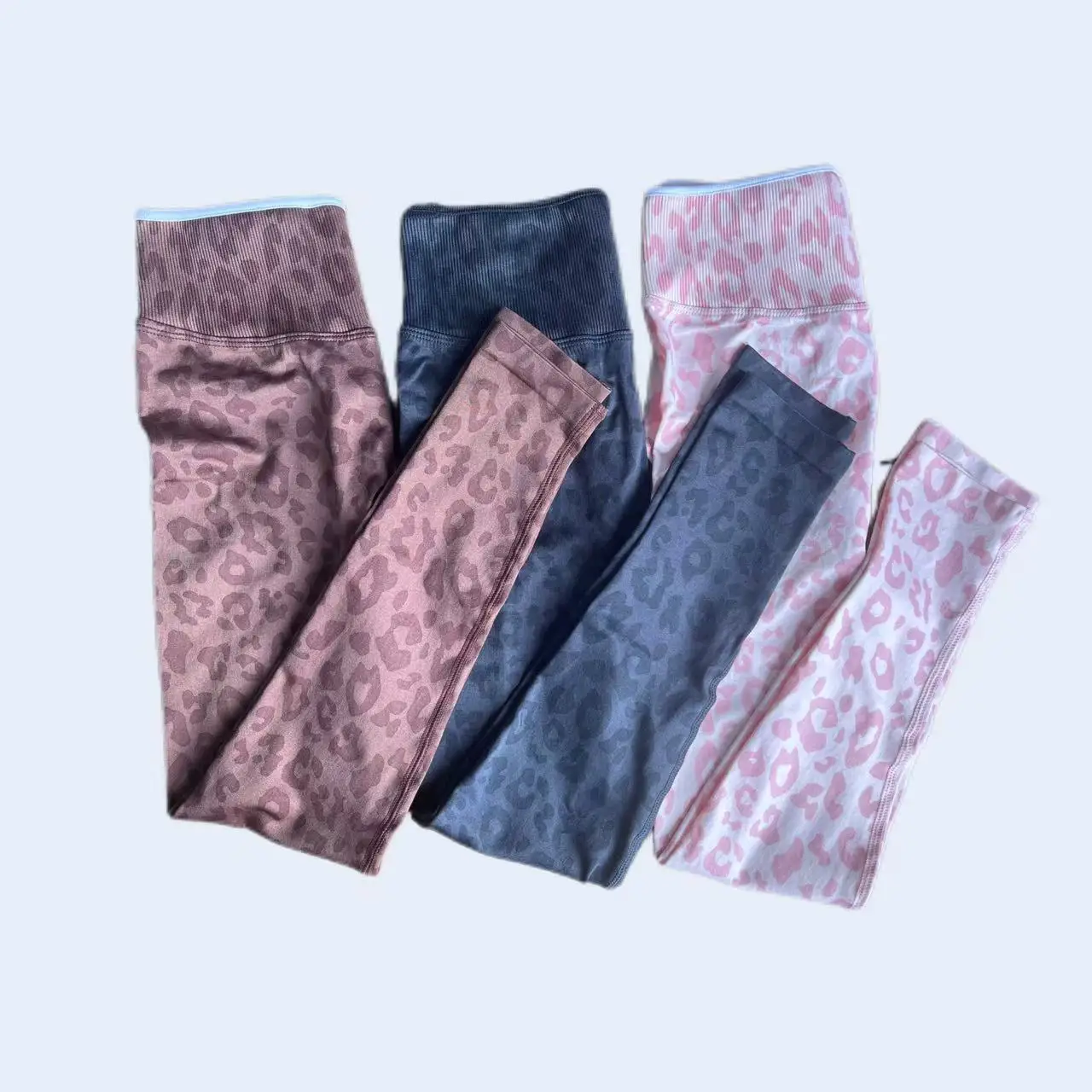 New Cross-Border Leopard-Print High-Stretch Breathable Seamless Yoga Pants, Butt-Lifting & Slimming for Women's Fitness.
