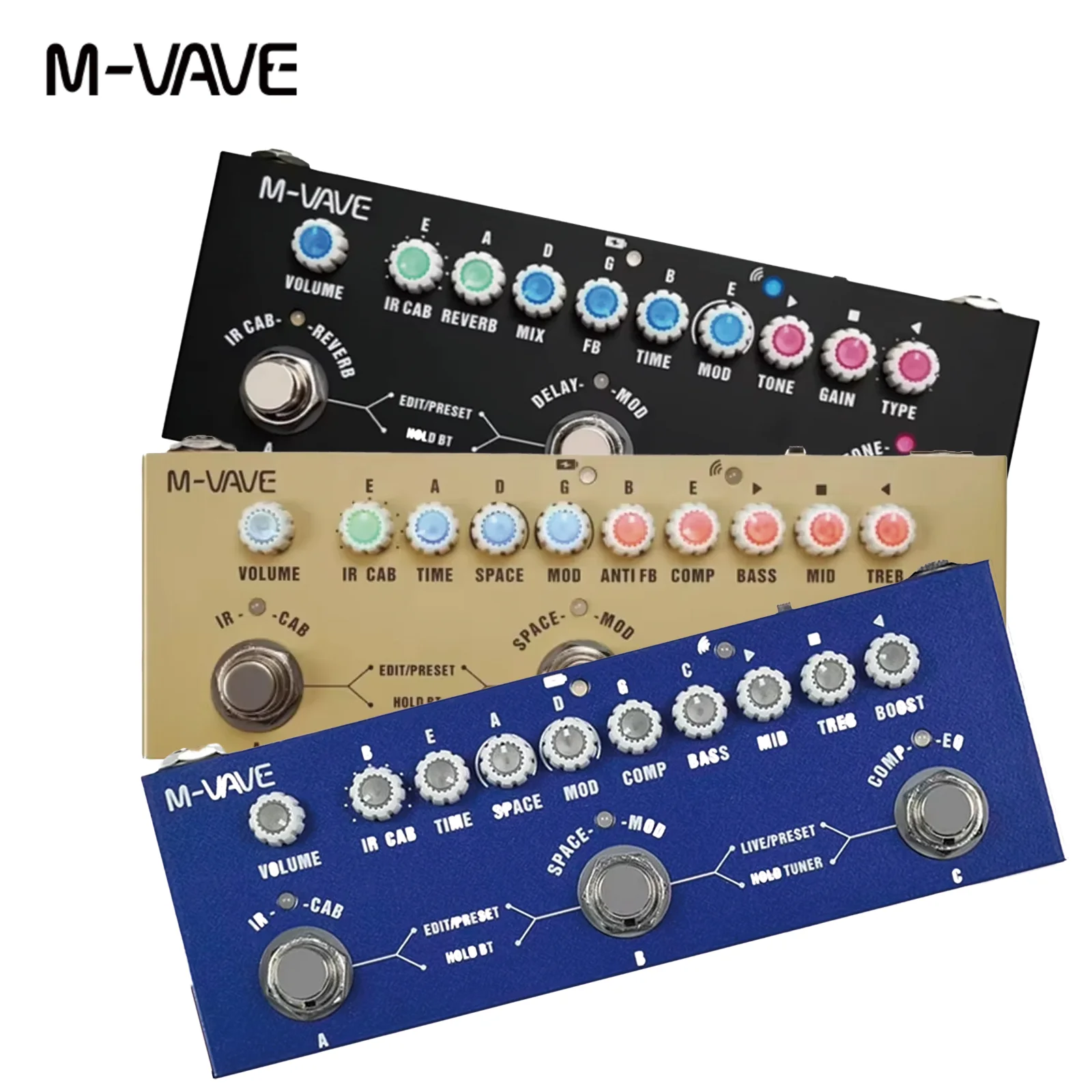 M-VAVE Cube BABY/AC Bass Guitar Effect Pedal - 24H Rechargeable Battery | 8 IR Cabinets + DAW Remote Control