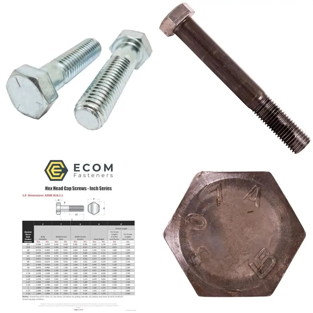 

Grade 5 Zinc-Plated Steel Hex Cap Screws, 7/16-14 x 4 Inches, Coarse Thread, Partially Threaded, Pack of 25