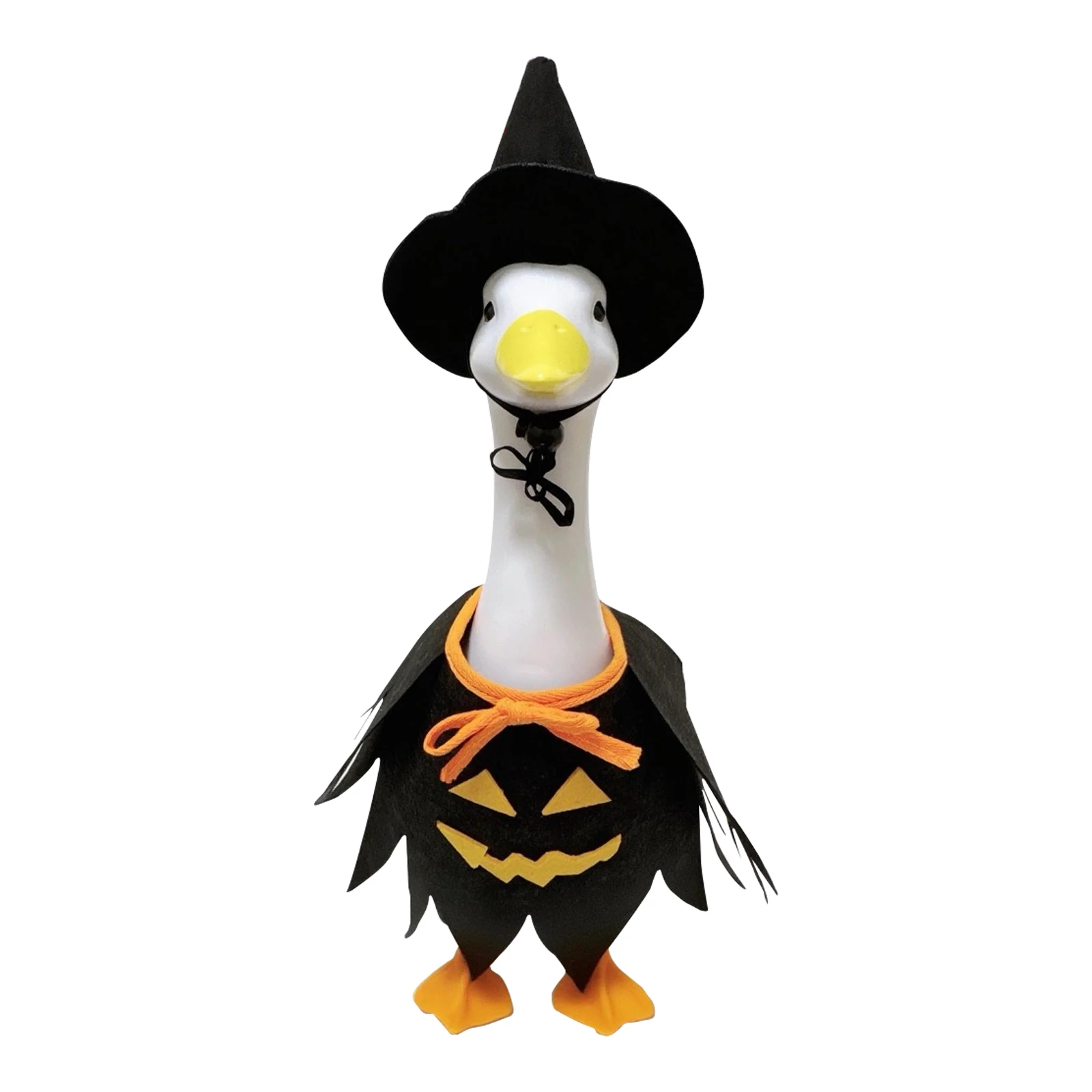 23 Inch Halloween Porch Goose Outfits Witch Hat Skirt Cute Porch Goose Costume for Cement Goose Fall Outdoor Garden Yard Patio